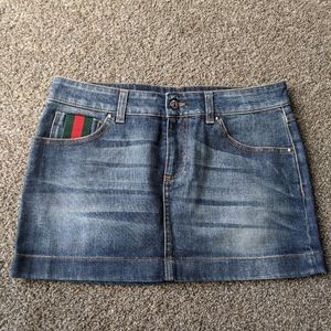 Gucci mini jean skirt